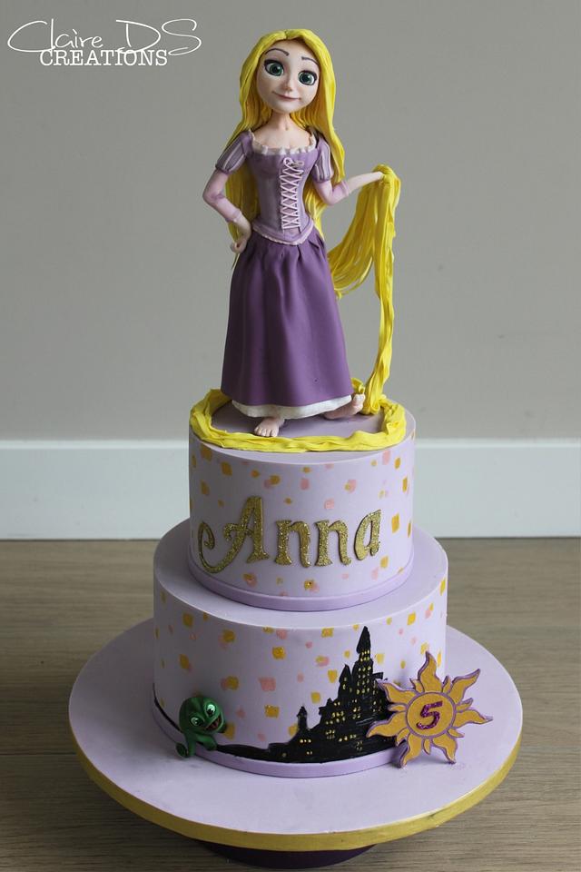 Tangled cake and Pascal - Decorated Cake by Claire DS - CakesDecor