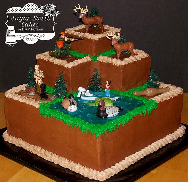 Deer & Duck Hunting / Fishing - Decorated Cake by Sugar - CakesDecor