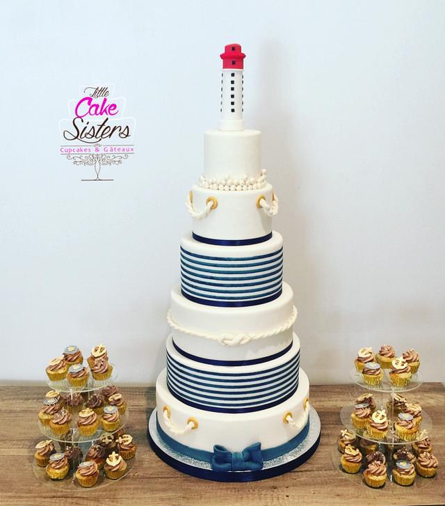 Nautical Wedding Cake Decorated Cake By Little Cake Cakesdecor 0819