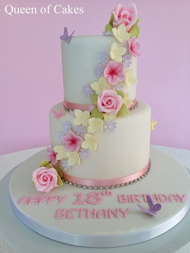 Pretty summer flowers birthday cake - Decorated Cake by - CakesDecor