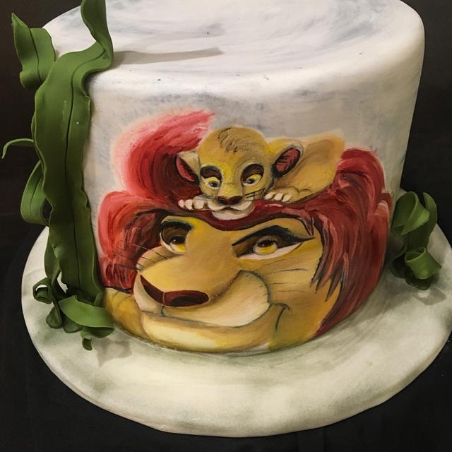 Lion King Cake handpainted 