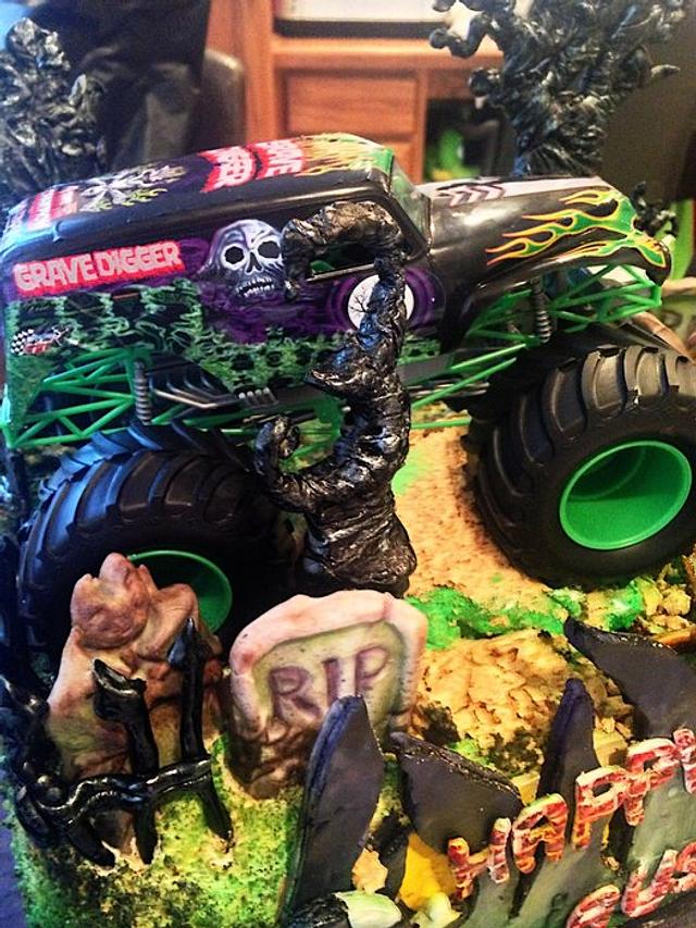 Grave Digger Monster Truck Birthday Cake - Cake by - CakesDecor