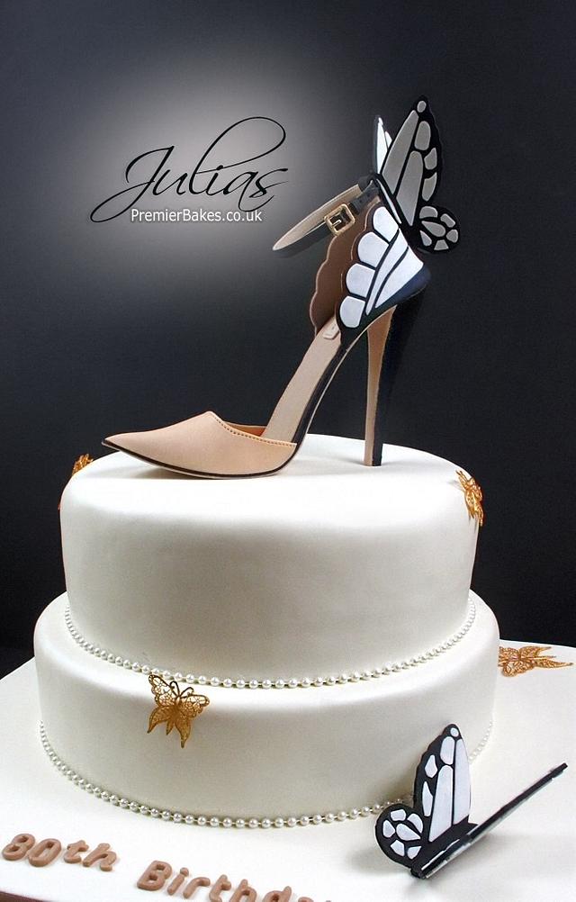 Butterfly cake and shoe