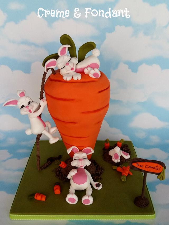 Easter carrot cake - Decorated Cake by Creme & Fondant - CakesDecor