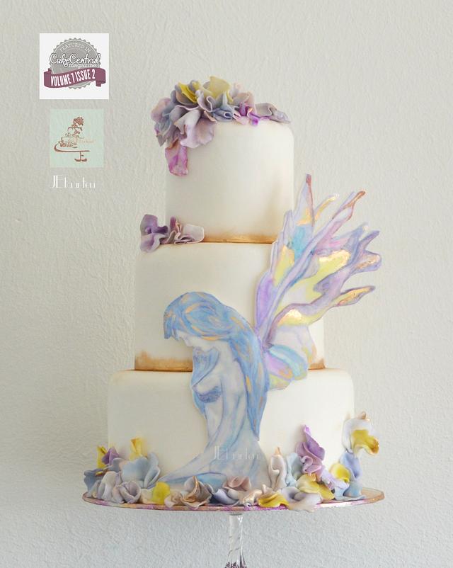 lady Iris watercolor - Cake Central 