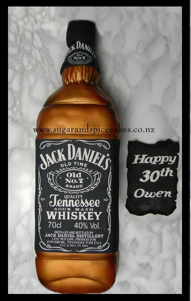 Jack Daniels Whiskey Bottle Cake Decorated Cake by CakesDecor