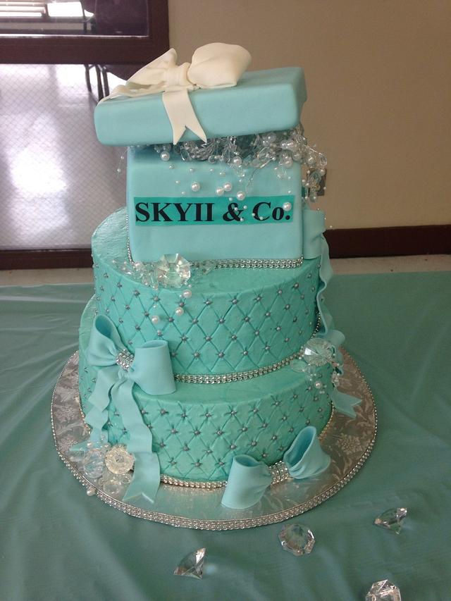 tiffany and co baby shower cake