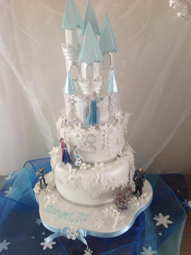 My Frozen Castle Cake x - Decorated Cake by Victoria Egan - CakesDecor