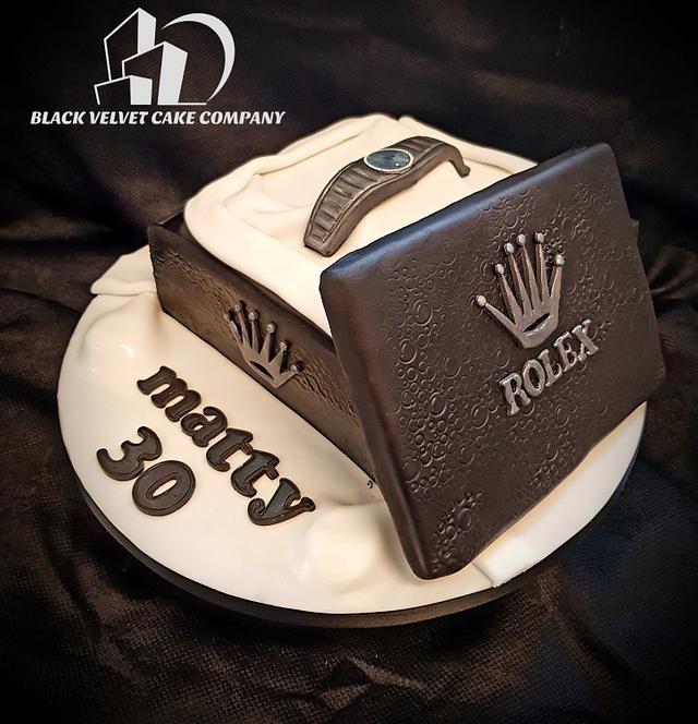 Rolex cake box - Decorated Cake by Blackvelvetlee - CakesDecor