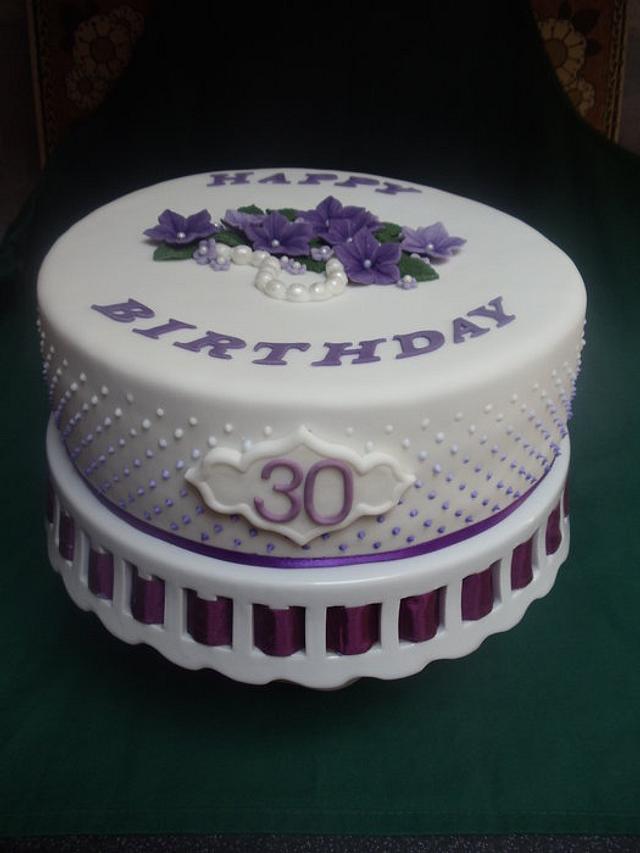 Purple Dots 30th Birthday Cake Decorated Cake By Cakesdecor 