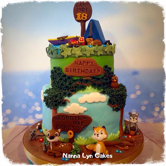 Forest and camping - Decorated Cake by Nanna Lyn Cakes - CakesDecor