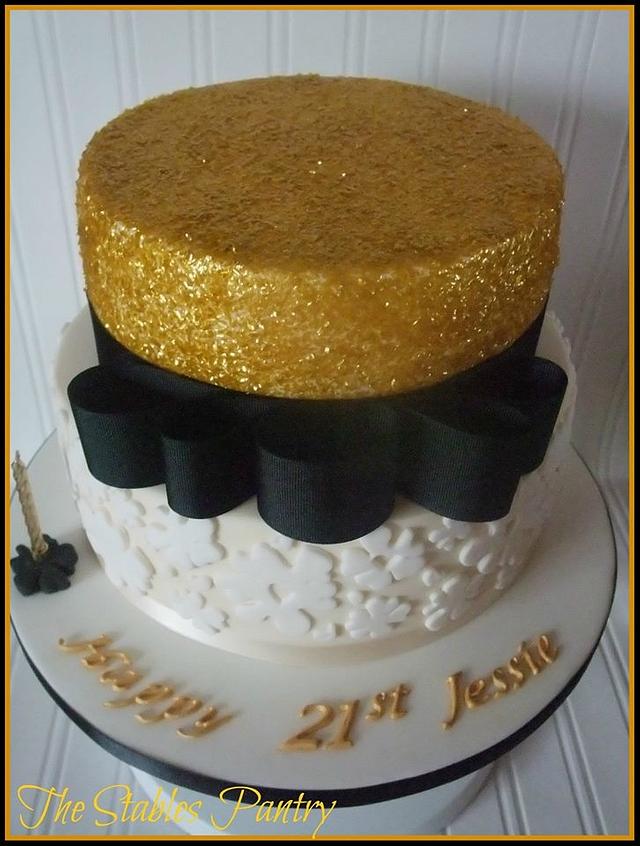 Gold and Black Sparkle Cake - Decorated Cake by The - CakesDecor