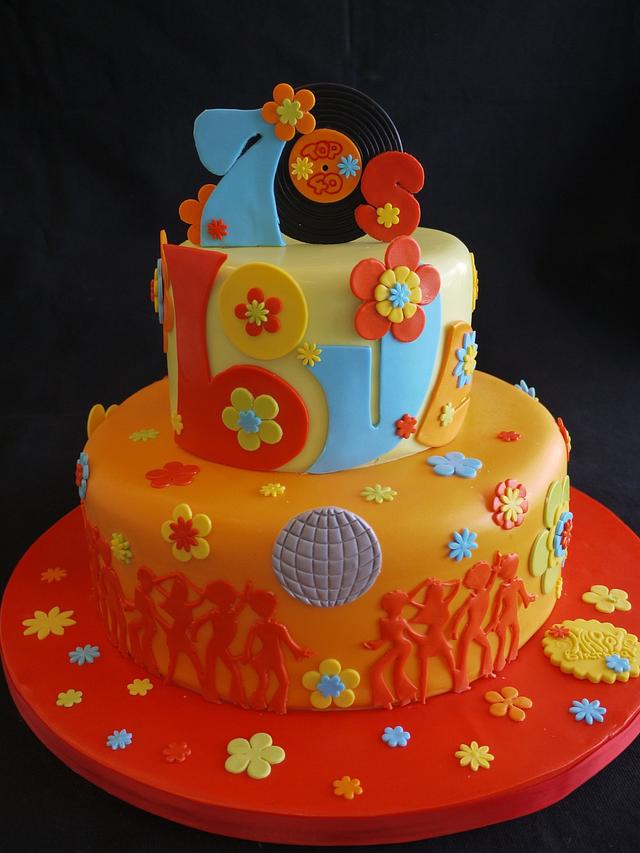 70's disco party cake cake by Galatia CakesDecor