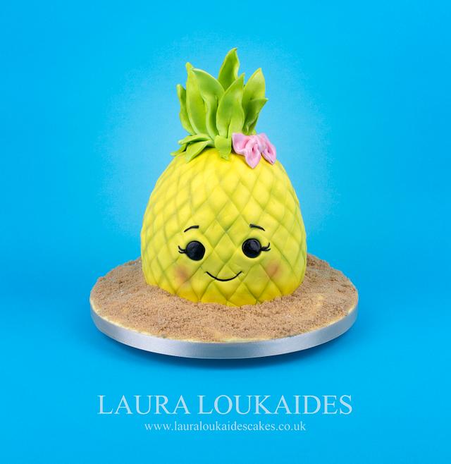 Kawaii Pineapple Cake - Decorated Cake by Laura Loukaides - CakesDecor