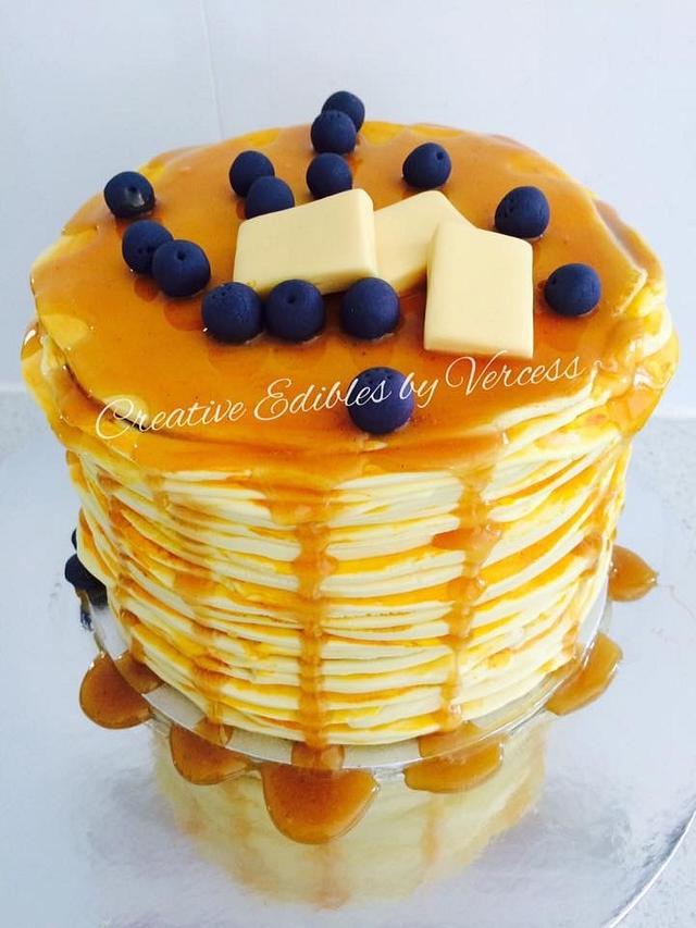 Pancake cake Decorated Cake by Creative Edibles by CakesDecor