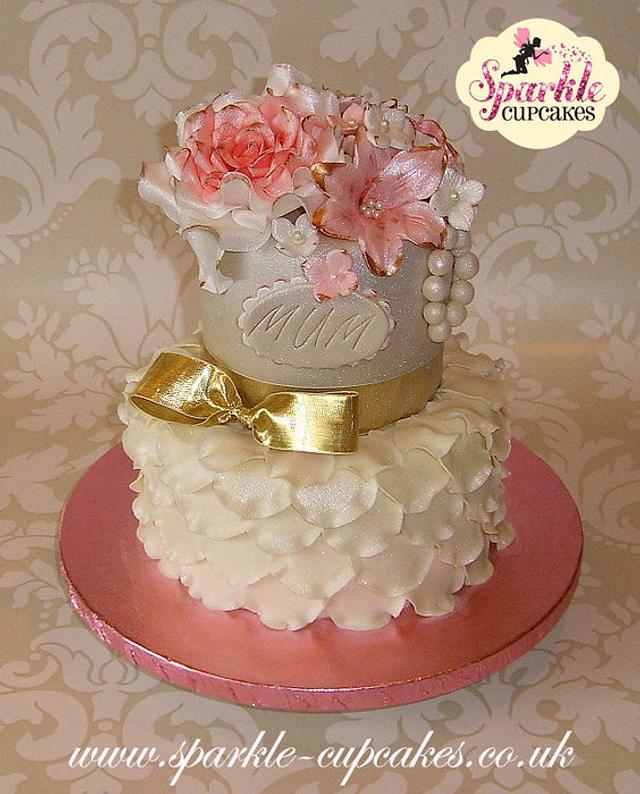 Vintage Petal & Flowers Cake - Decorated Cake by Sparkle - CakesDecor