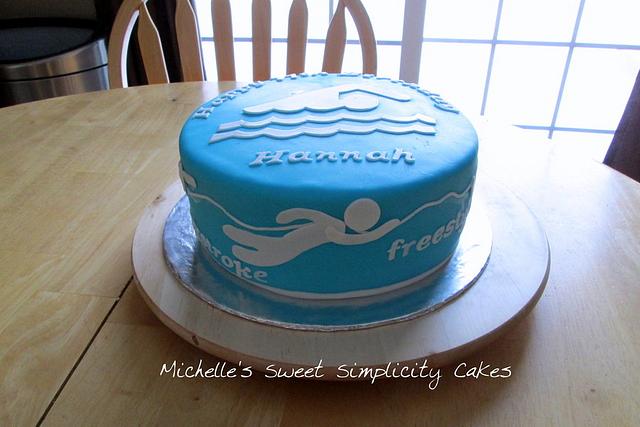 Swimming Strokes Birthday Cake