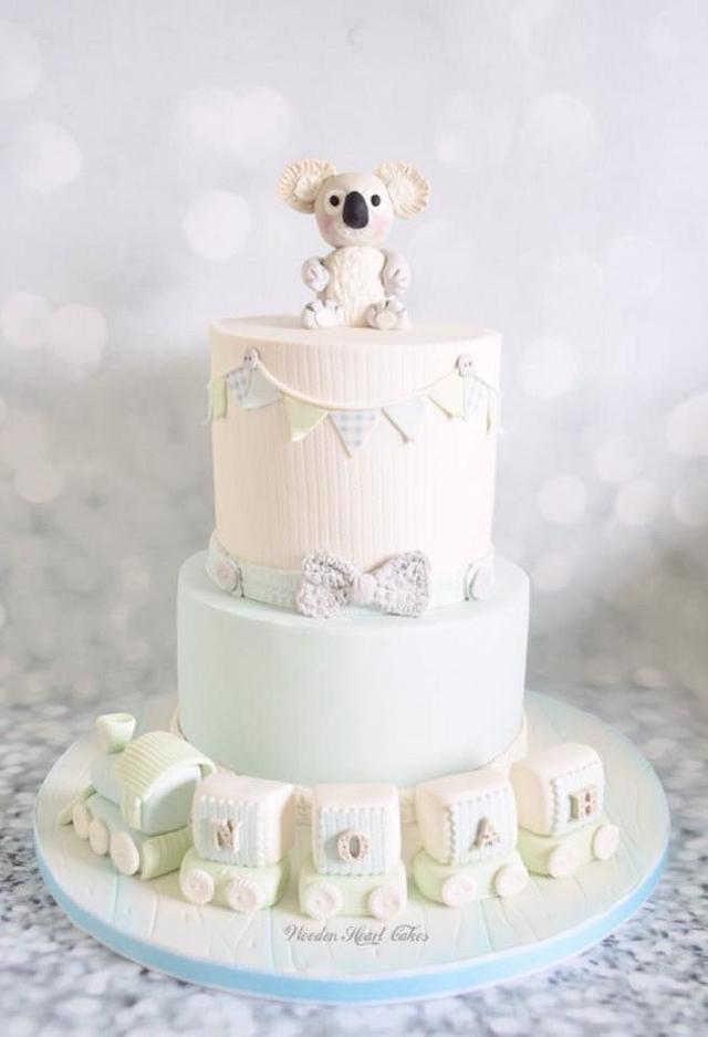 Koala Bear Christening Cake - Cake by Wooden Heart Cakes - CakesDecor