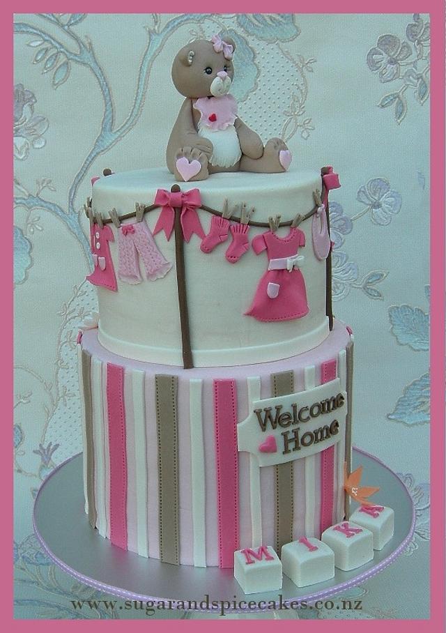 Candy Stripes Teddy Cake for Mika ~ - Cake by - CakesDecor
