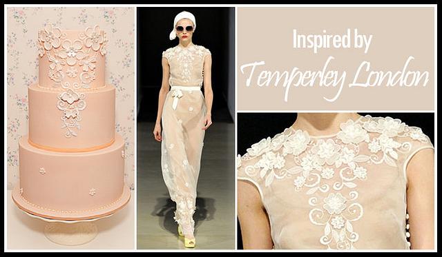 Peach Wedding Cake - Inspired by Temperley London