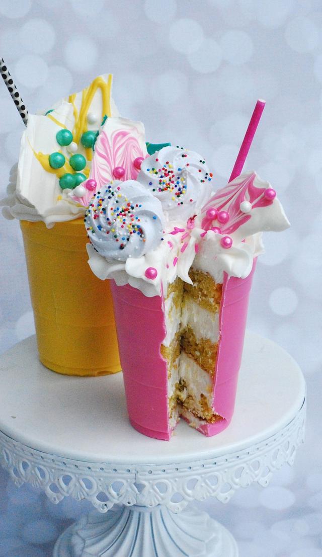 Milkshake cakes and cupcakes! Cake by Jean A. Schapowal CakesDecor