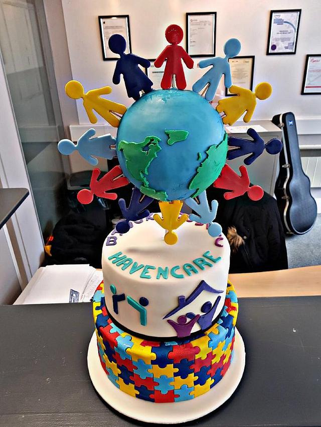 World autism cake - Decorated Cake by yvonne - CakesDecor