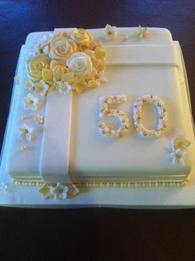 50th wedding anniversary cake - Decorated Cake by - CakesDecor