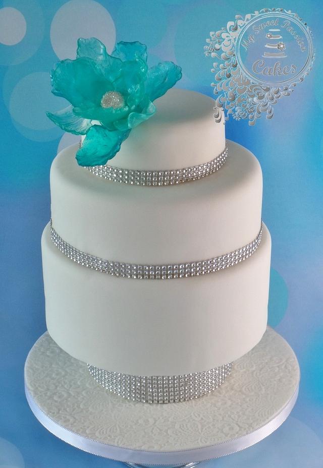 Isomalt Flower Wedding Cake - Decorated Cake by Beata - CakesDecor