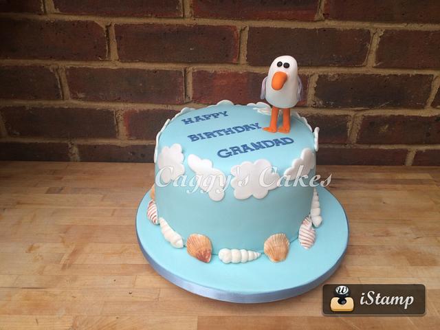 Seagull cake topper birthday cake