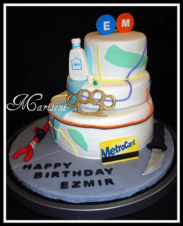 NYC Subway Inspired Birthday Cake - Decorated Cake by - CakesDecor