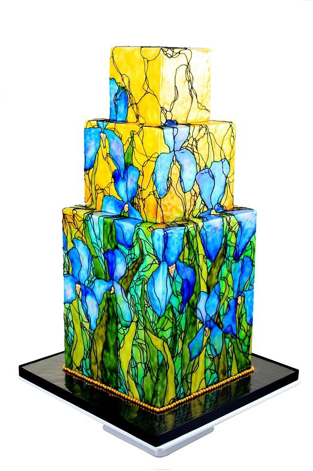 Iris Decorated Cake by Queen of Hearts Couture Cakes CakesDecor