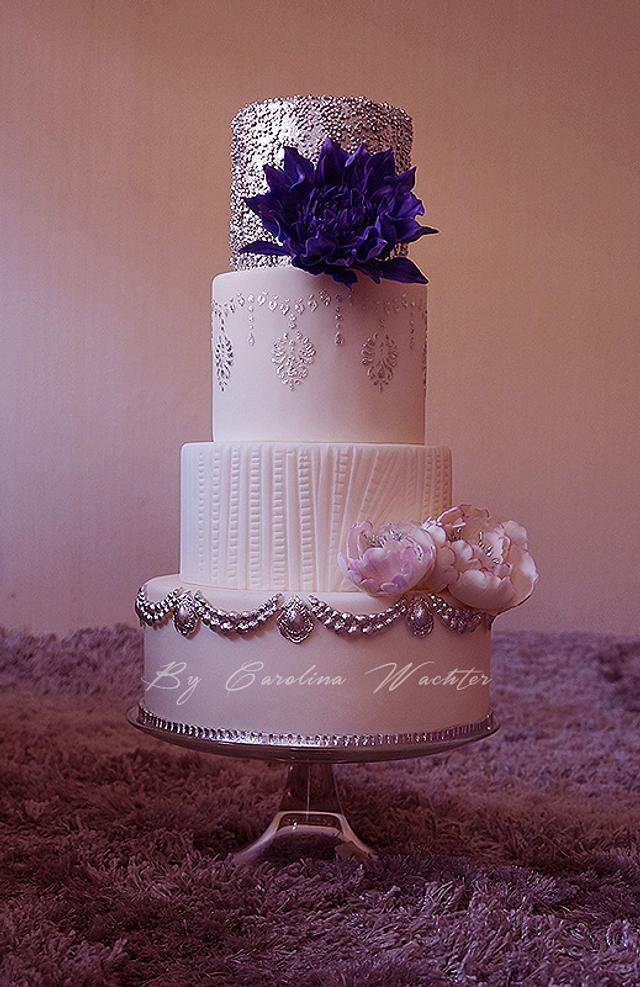 Silver Wedding cake 