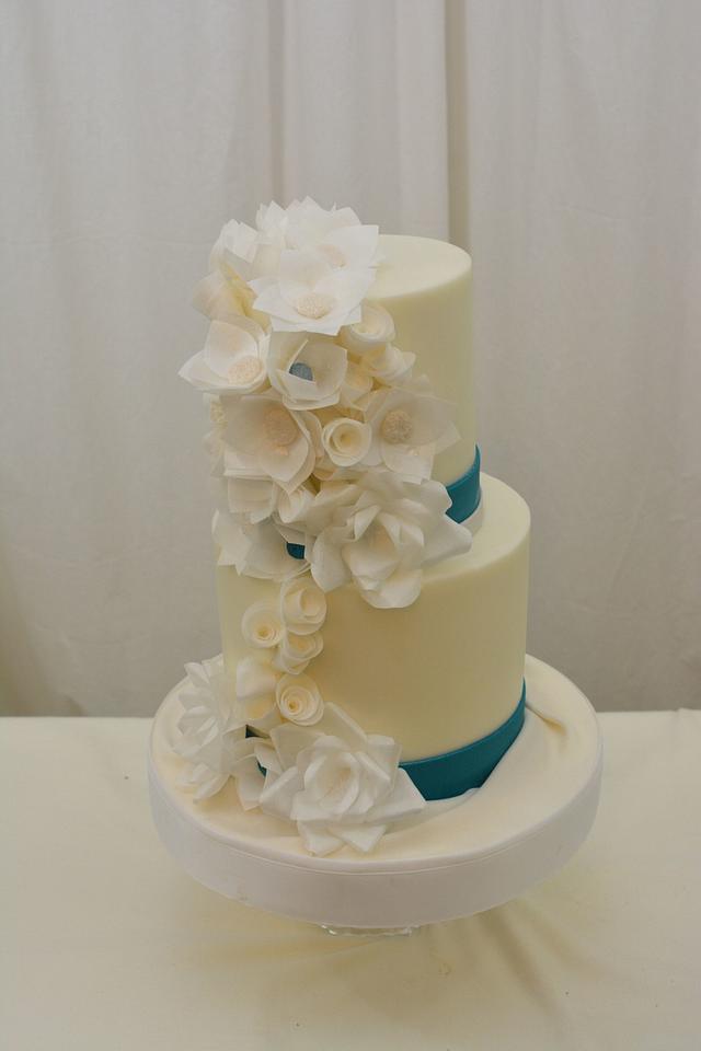 Wafer Paper Cascade - Decorated Cake by Sugarpixy - CakesDecor