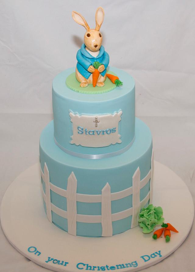 Peter Rabbit Christening Cake - Decorated Cake by Koulas - CakesDecor