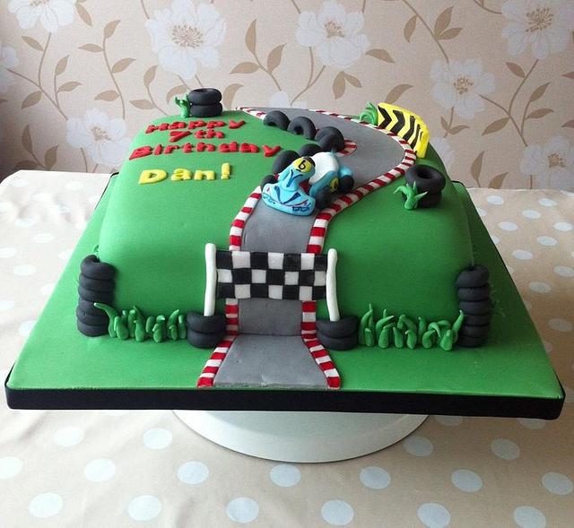 Race Track Cars Birthday Cake