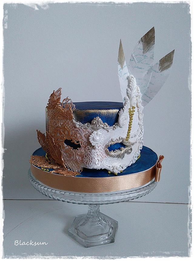 Masquerade Mask Cake By Zuzana Kmecova Cakesdecor