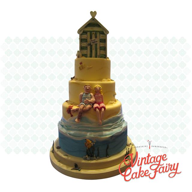 Vintage Seaside Honeymoon Decorated Cake by Vintage CakesDecor