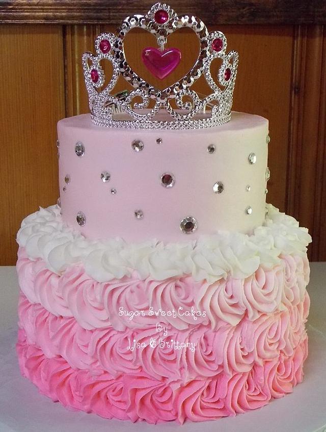 Princess/Pink Ombre Roses - Decorated Cake by Sugar Sweet - CakesDecor