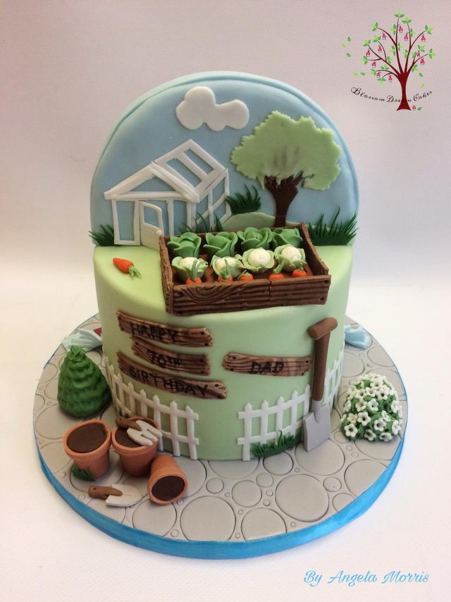 70th birthday Gardening & Aston Villa double theme - Cake - CakesDecor