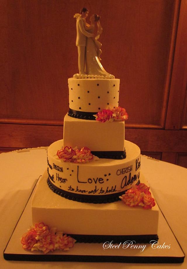 'Love Words' wedding cake