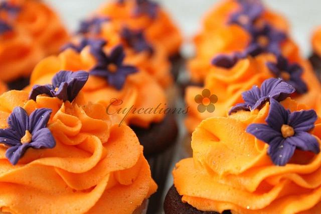Orange and Purple Cupcakes