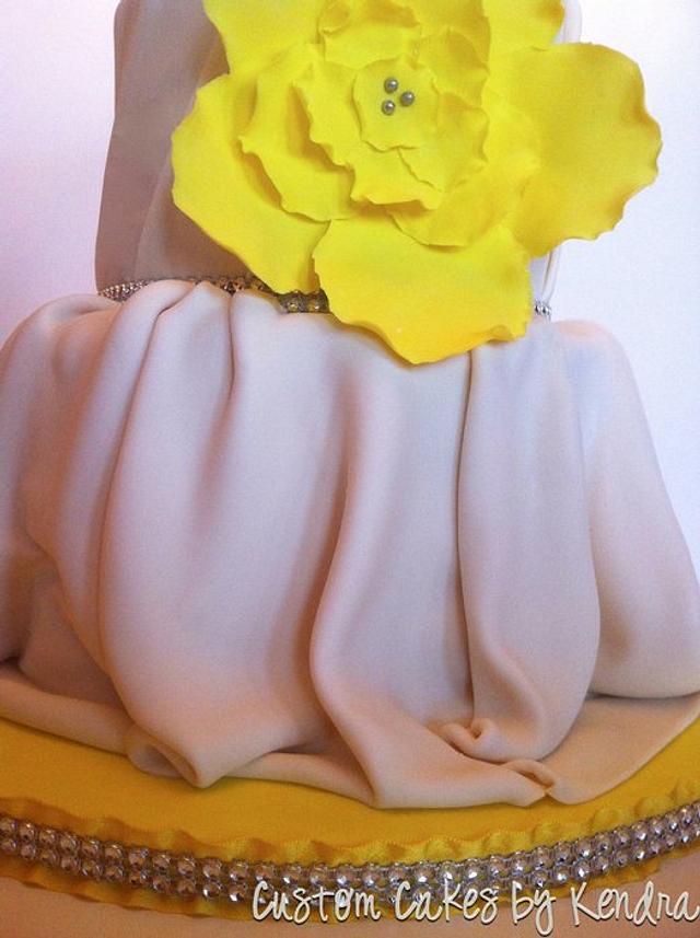 Dress Inspired Wedding Cake Cake By Kendra Cakesdecor 0924