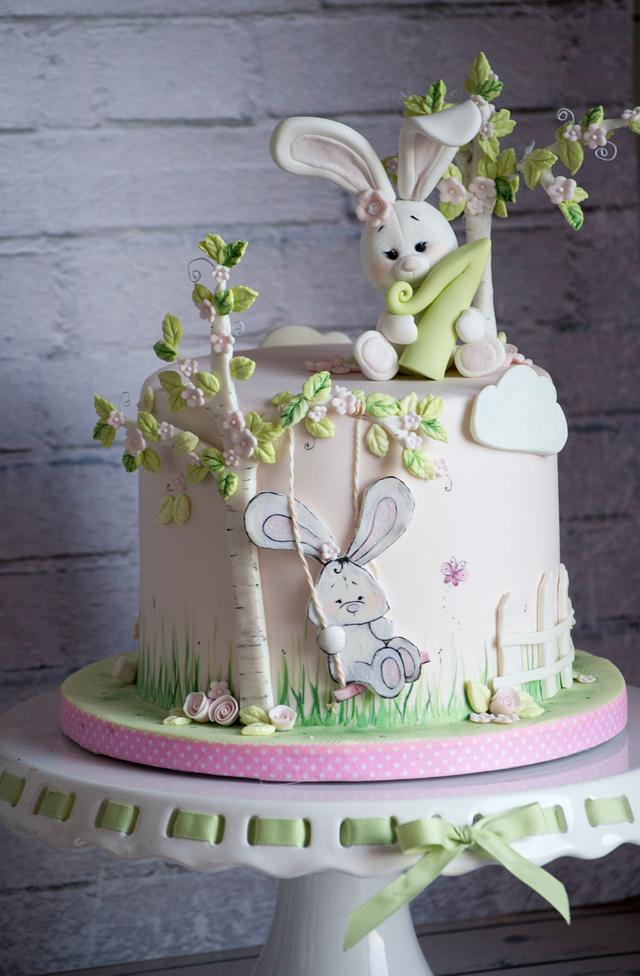 Bunny Cake - Decorated Cake by Vanilla & Me - CakesDecor