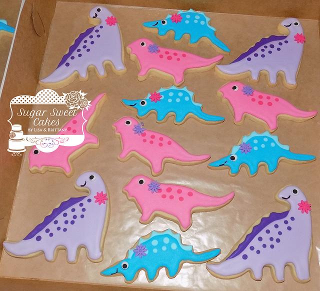 Girly Dino Cookies - Decorated Cake By Sugar Sweet Cakes - Cakesdecor