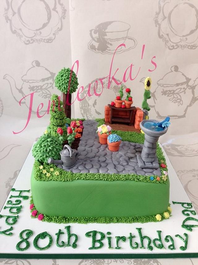 Garden scene cake - Cake by Jemlewka's cupcakes - CakesDecor