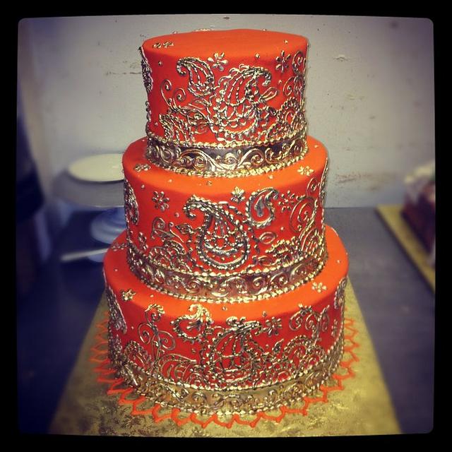 Orange wedding cake by Svetlana CakesDecor