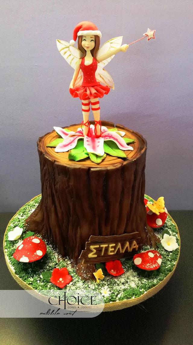 Christmas Fairy in Woodland.  Decorated Cake by Choice  CakesDecor