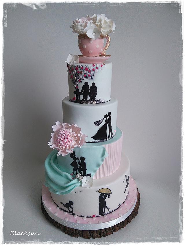 Storytelling wedding cake