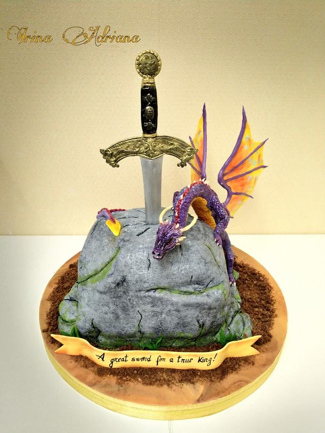The Dragon and the Sword Decorated Cake by CakesDecor