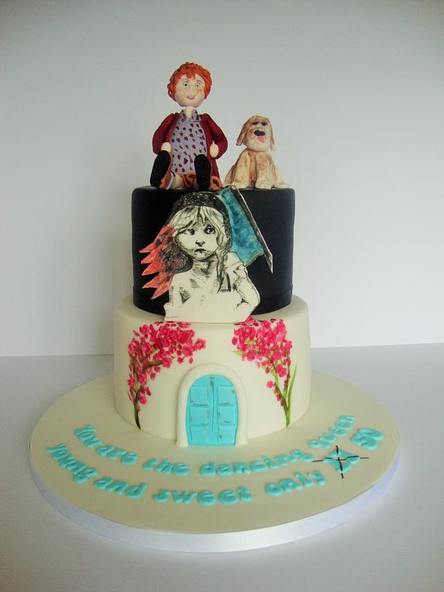 Musical theatre cake, Mamma Mia, Les Mis and Annie. - - CakesDecor